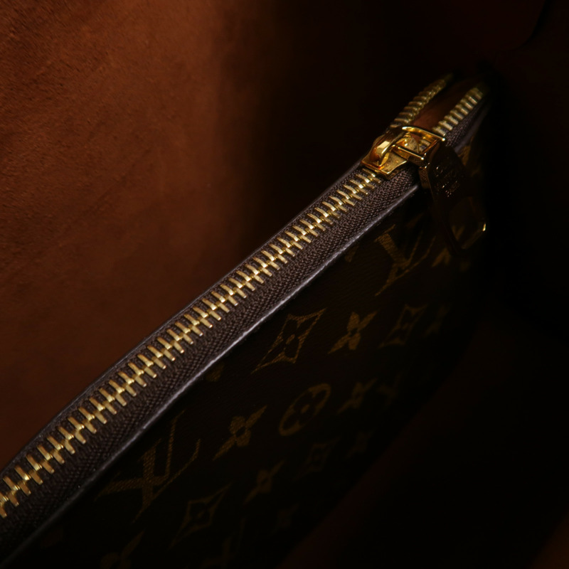 LOUIS VUITTON Monogram NeoNoe MM金扣肩背袋棕色-13