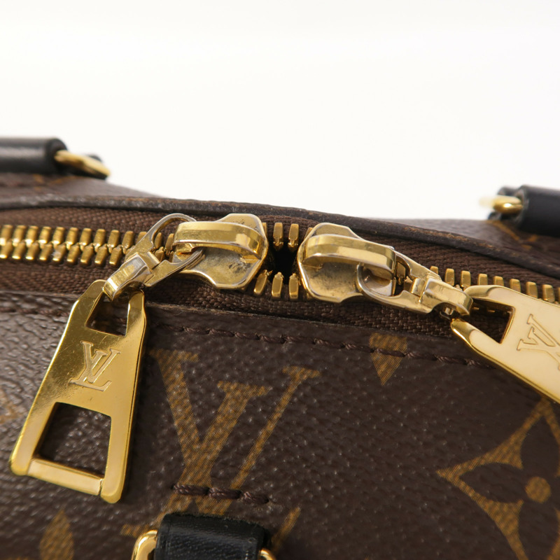 LOUIS VUITTON Monogram Petite Malle Souple金扣手挽肩背兩用袋棕色-13