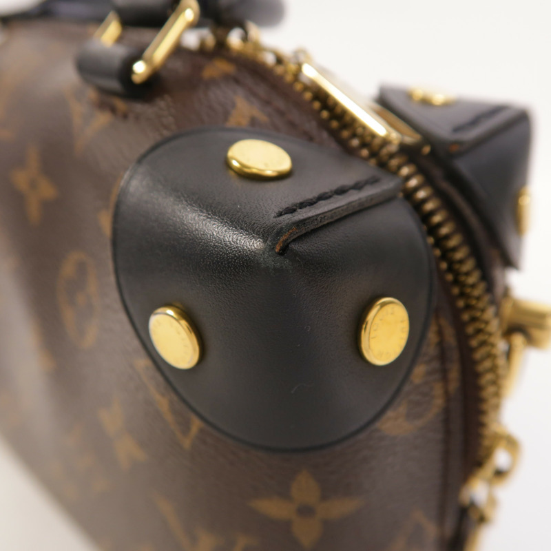 LOUIS VUITTON Monogram Petite Malle Souple金扣手挽肩背兩用袋棕色-17