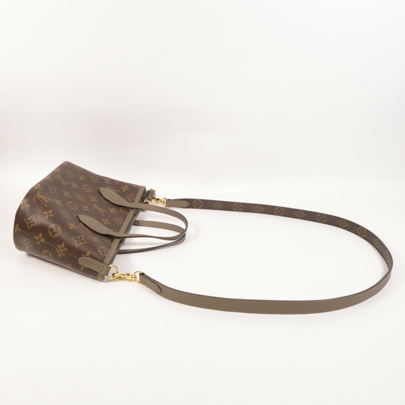 LOUIS VUITTON Monogram/牛皮皮革Neverfull Bandouliere Inside Out BB金扣手挽肩背兩用袋-6