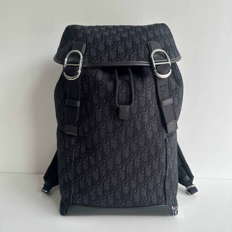 全新全配有購證🙌🏻 Dior 迪奧 Jett 老花翻蓋後背包 黑色-0