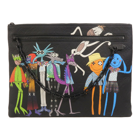 LOUIS VUITTON Monogram Taurillon Zoom With Friends A4 Pouch手拿包