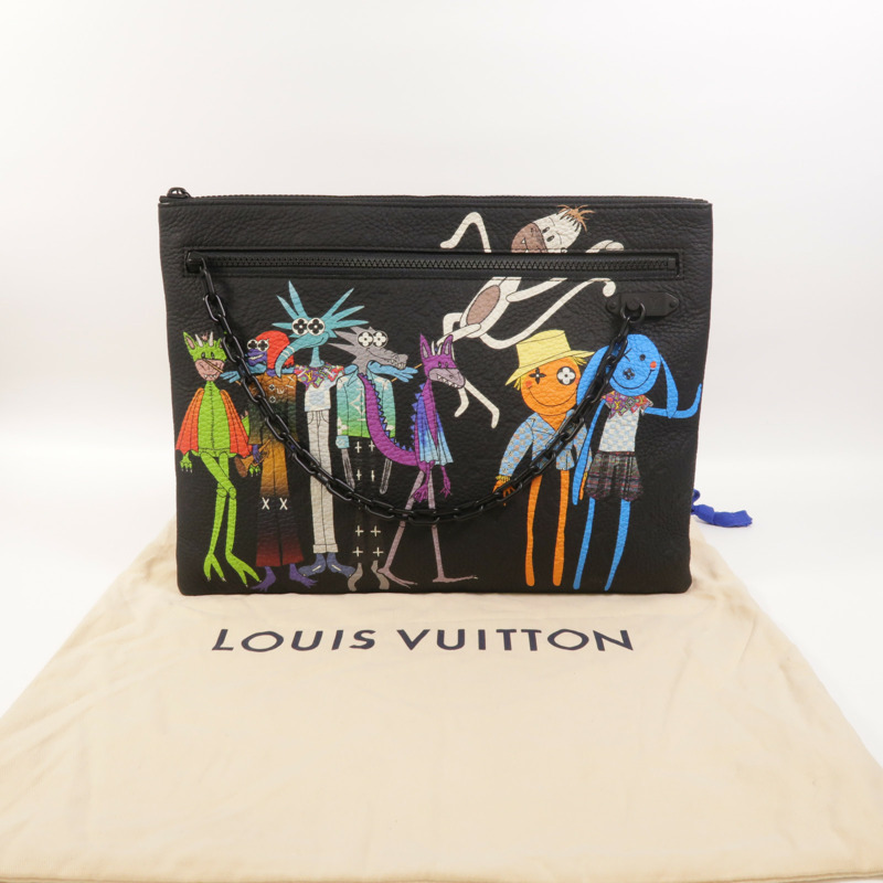 LOUIS VUITTON Monogram Taurillon Zoom With Friends A4 Pouch手拿包-8