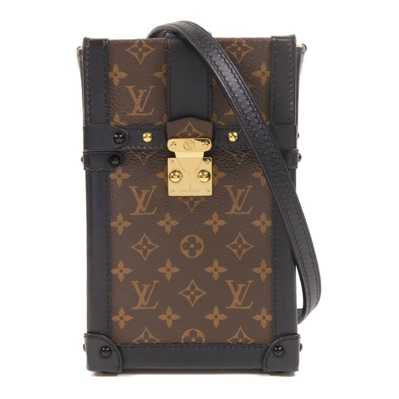 LOUIS VUITTON Monogram Pochette Trunk Vertical金扣鏈帶肩背袋-0