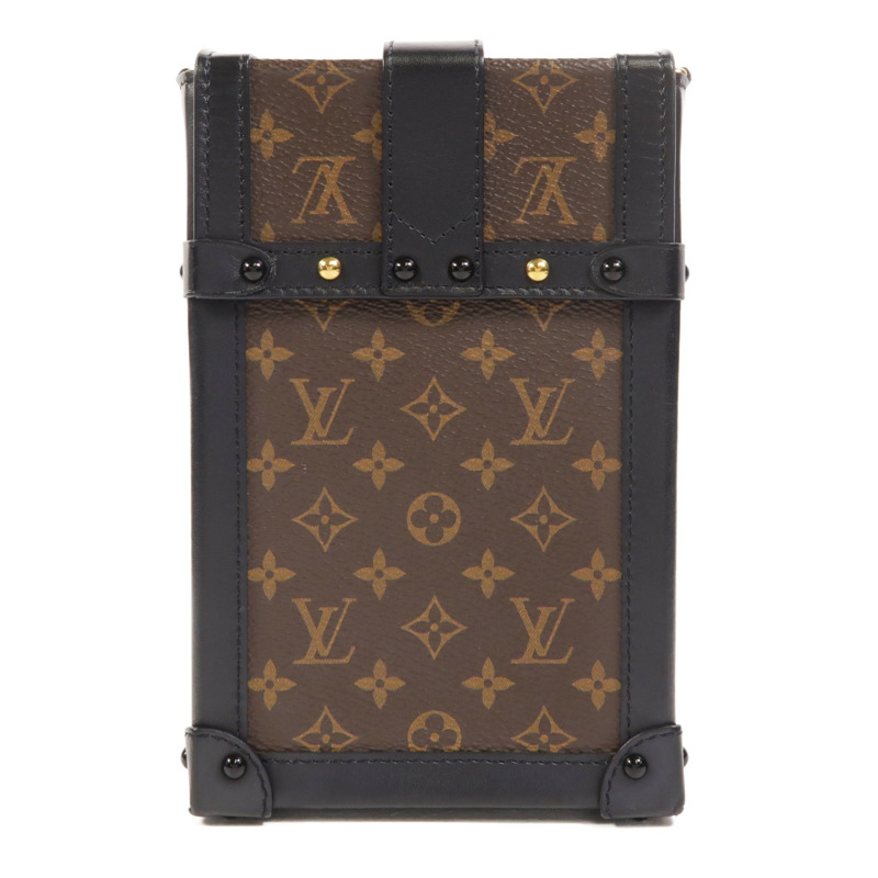 LOUIS VUITTON Monogram Pochette Trunk Vertical金扣鏈帶肩背袋-1