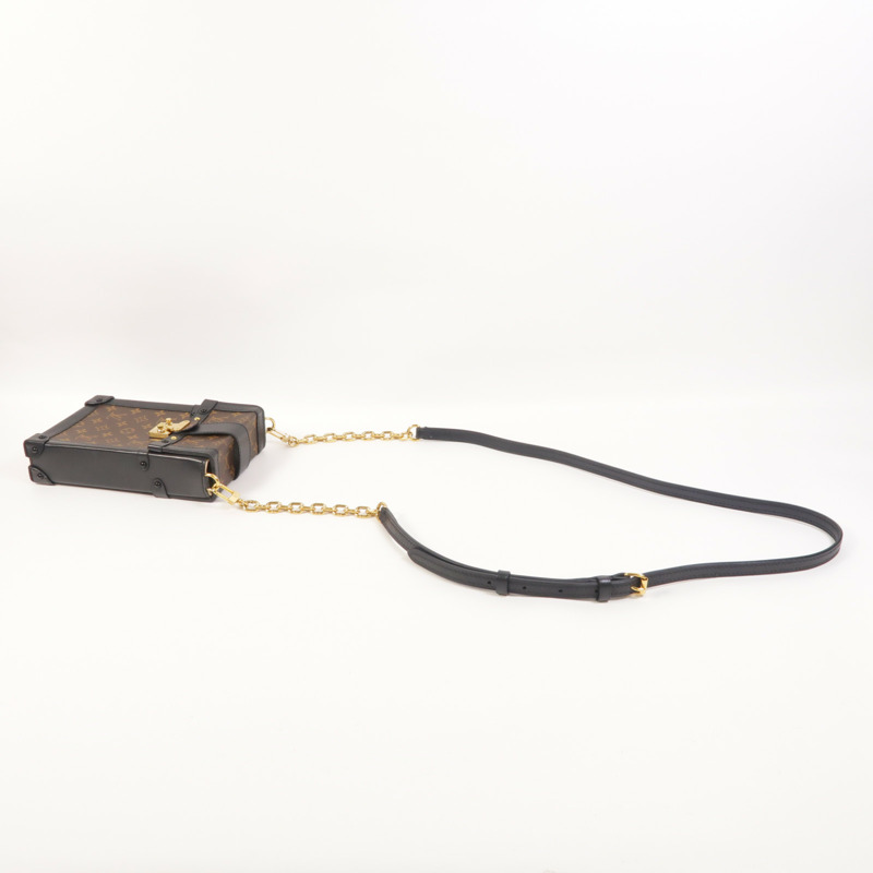 LOUIS VUITTON Monogram Pochette Trunk Vertical金扣鏈帶肩背袋-6