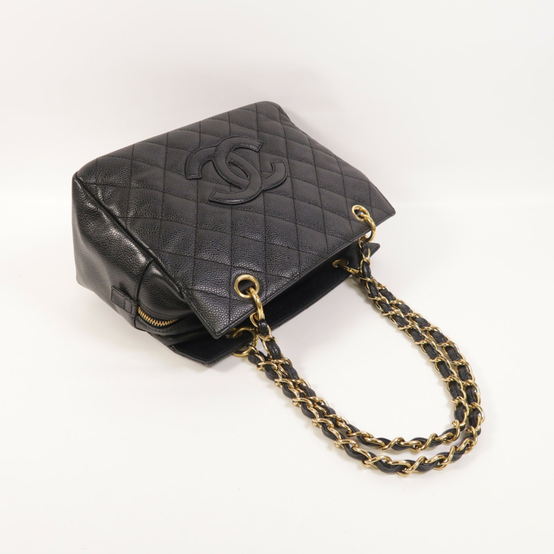 CHANEL 牛皮皮革Petite Timeless Tote金扣鏈帶肩背袋-8