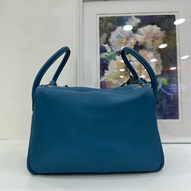 #Hermes #Lindy30 #牛仔藍 #銀扣框K，98新-2
