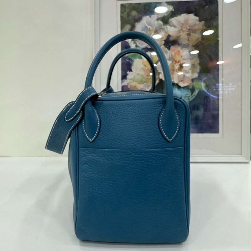 #Hermes #Lindy30 #牛仔藍 #銀扣框K，98新-3