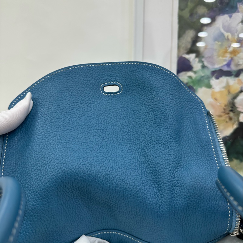 #Hermes #Lindy30 #牛仔藍 #銀扣框K，98新-7