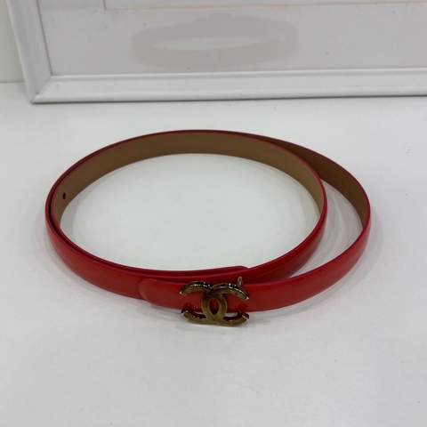 Chanel香奈兒窄版漆皮皮帶腰帶 85碼 閒置