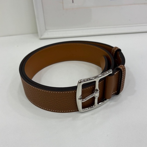 Hermes 愛馬仕金棕銀扣針扣Etriviere皮帶皮帶 85碼 閒置