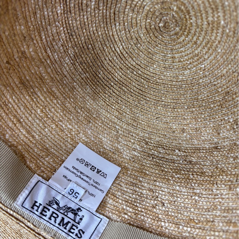 Hermes 草帽太陽帽 頭圍56-4