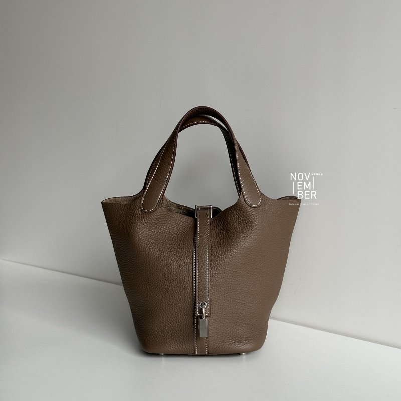 99新🆕 Hermès 愛馬仕 Picotin18 大象灰銀釦-0