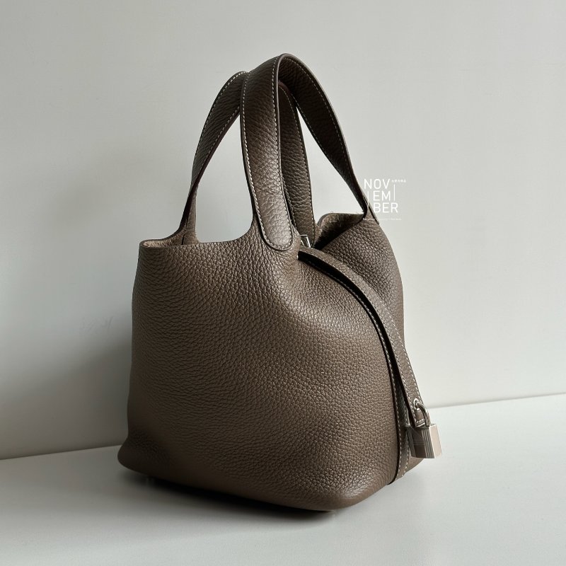 99新🆕 Hermès 愛馬仕 Picotin18 大象灰銀釦-1