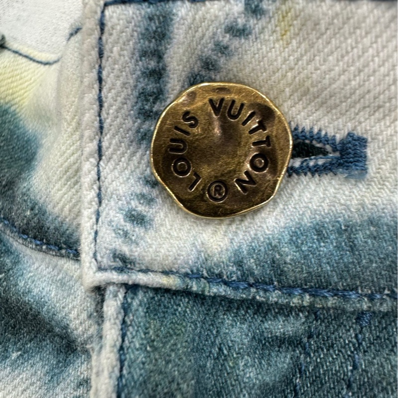 Louis Vuitton LV白藍滿印渲染水墨牛仔褲-1