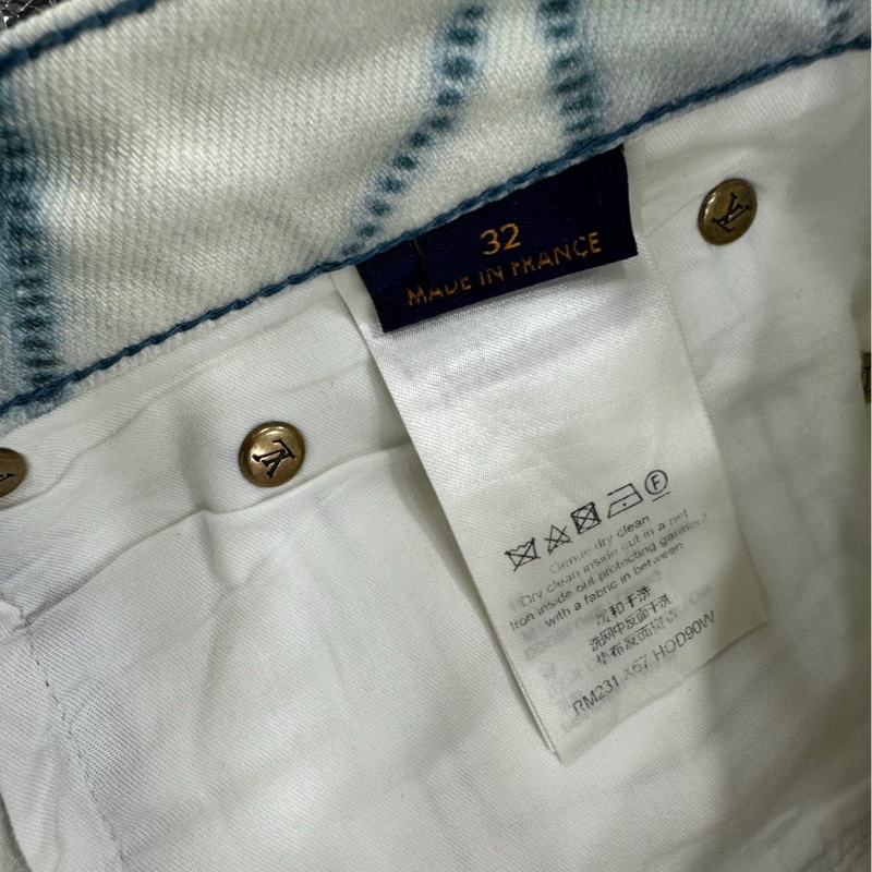 Louis Vuitton LV白藍滿印渲染水墨牛仔褲-2