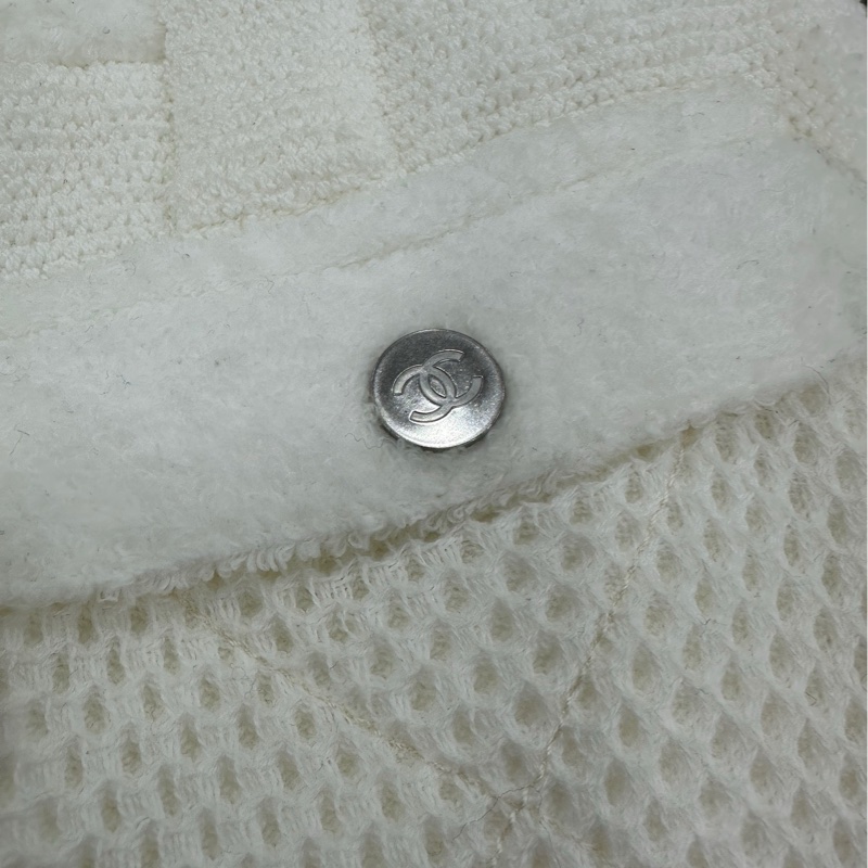 Chanel香奈兒 白色針織拉鍊背心34碼-4