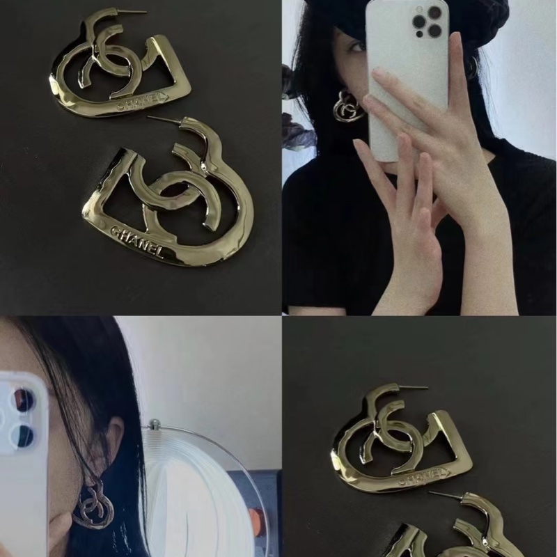 Chanel✨2022愛心耳釘針式耳環-15