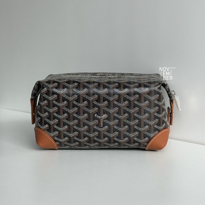 閒置新✨ Goyard 戈雅 Bowling 25 Toiletry Bag 飯盒包 洗漱包 棕色-0