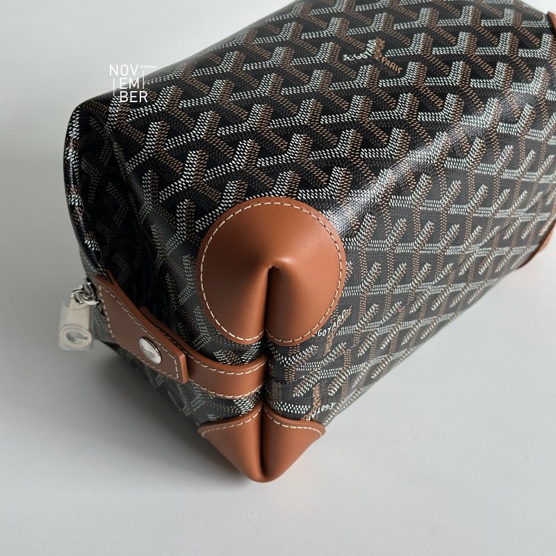 閒置新✨ Goyard 戈雅 Bowling 25 Toiletry Bag 飯盒包 洗漱包 棕色-5