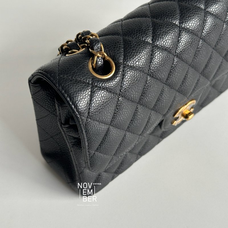 98新🖤 芯片款 Chanel 香奈兒 CF 23 黑色金釦-4