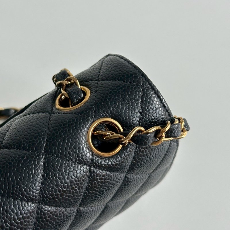 98新🖤 芯片款 Chanel 香奈兒 CF 23 黑色金釦-9