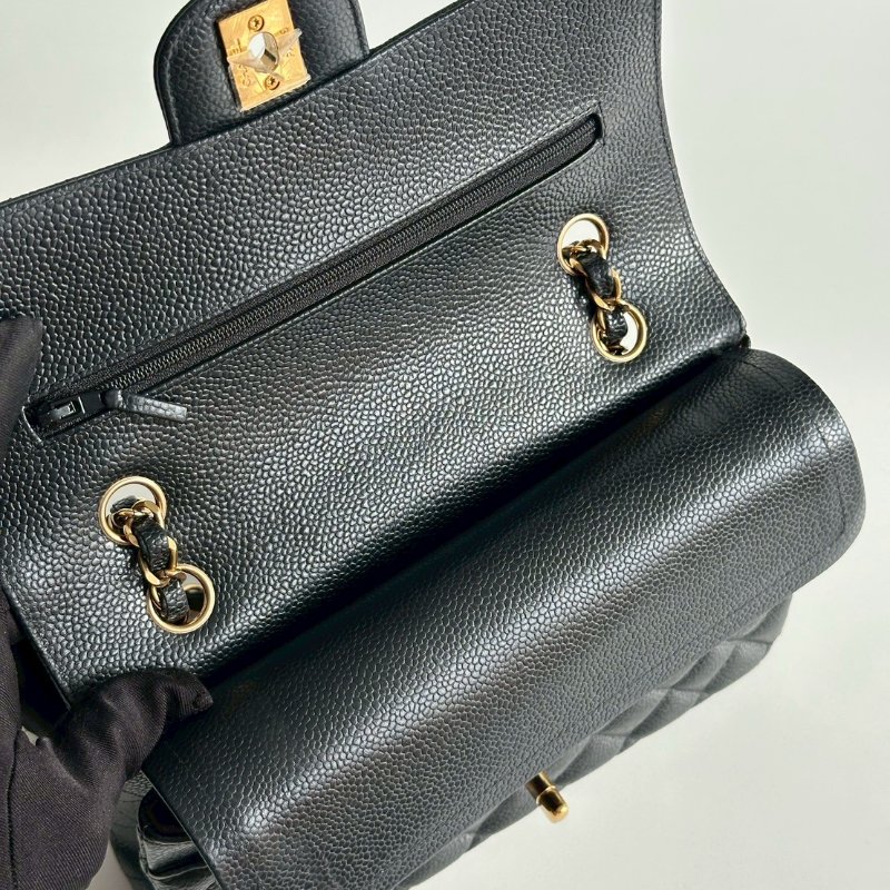 98新🖤 芯片款 Chanel 香奈兒 CF 23 黑色金釦-10