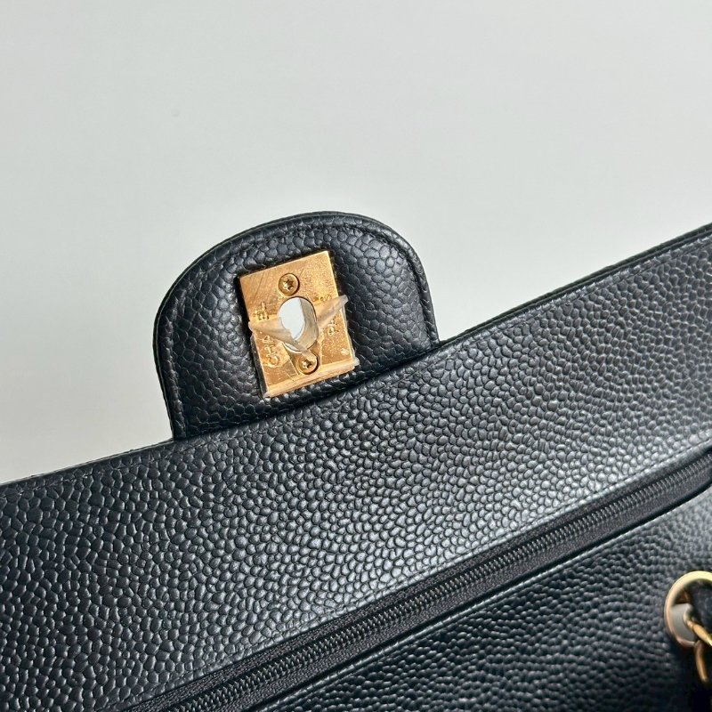 98新🖤 芯片款 Chanel 香奈兒 CF 23 黑色金釦-11