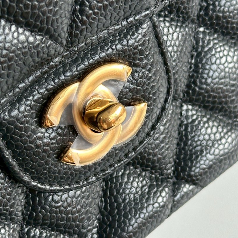 98新🖤 芯片款 Chanel 香奈兒 CF 23 黑色金釦-12