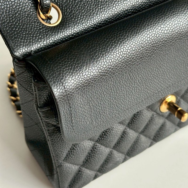 98新🖤 芯片款 Chanel 香奈兒 CF 23 黑色金釦-13