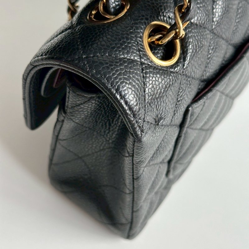 98新🖤 芯片款 Chanel 香奈兒 CF 23 黑色金釦-14