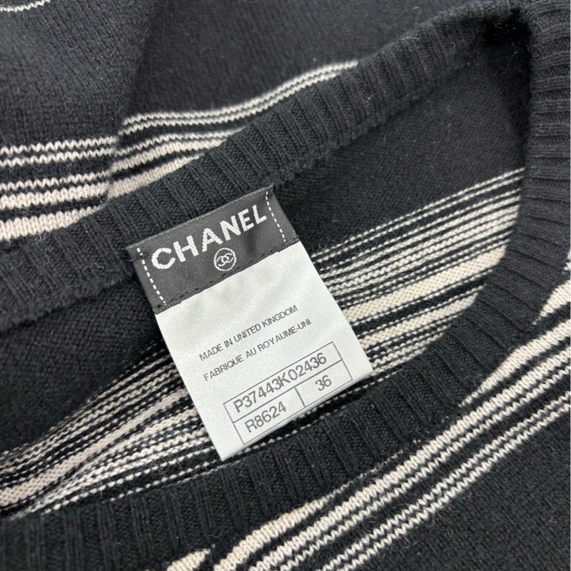 Chanel 香奈兒 黑色條紋針織上衣 36碼-3