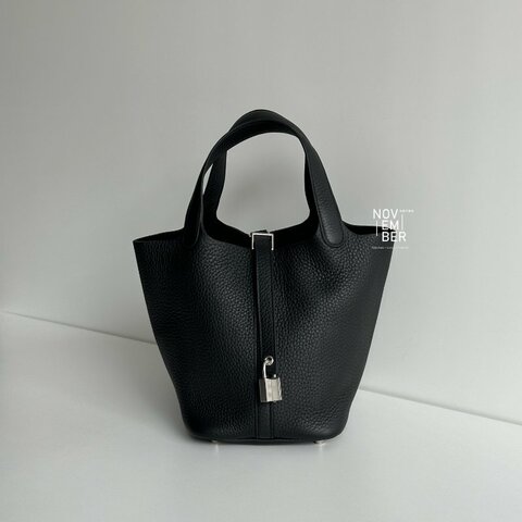 全新全配有購證🙌🏻 Hermès 愛馬仕 Picotin18 黑色銀釦