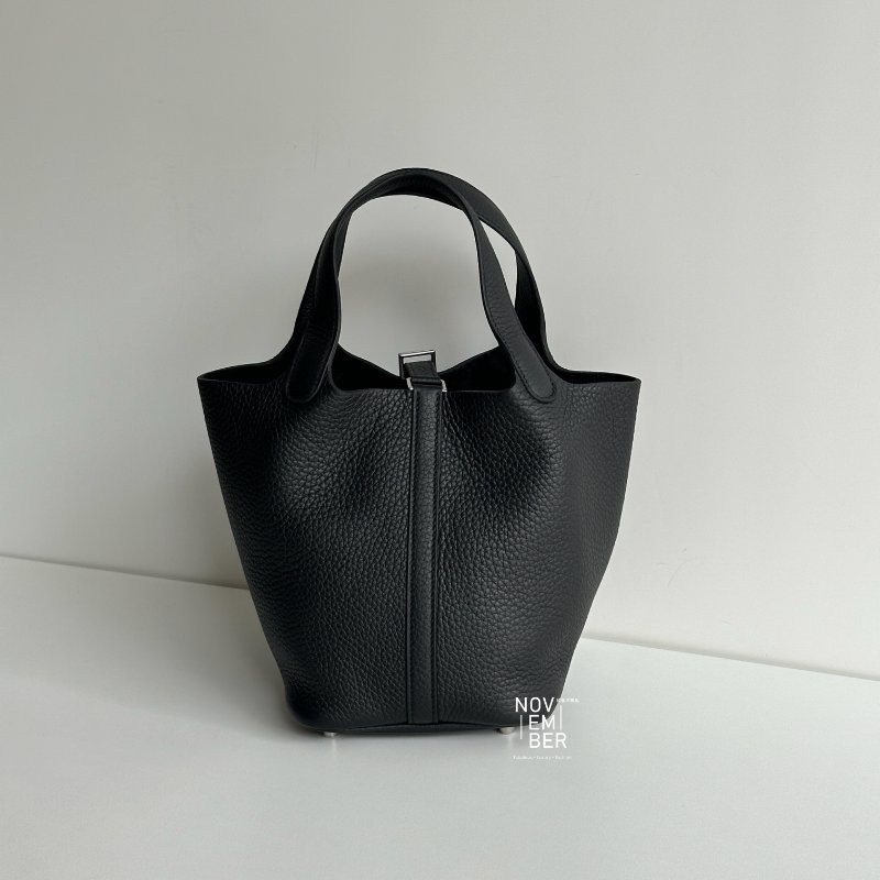 全新全配有購證🙌🏻 Hermès 愛馬仕 Picotin18 黑色銀釦-4