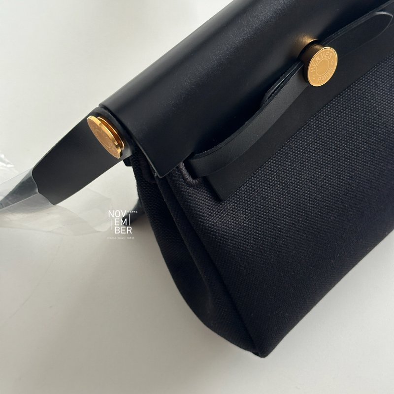 全新全配有購證🙌🏻 Hermès 愛馬仕 Mini Herbag 黑色金釦-2