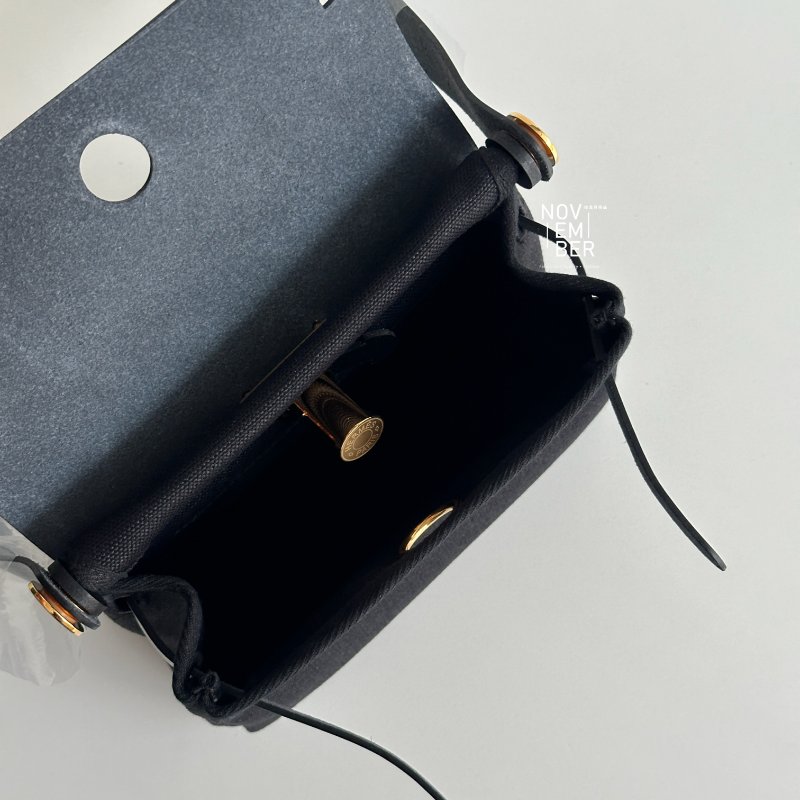 全新全配有購證🙌🏻 Hermès 愛馬仕 Mini Herbag 黑色金釦-4