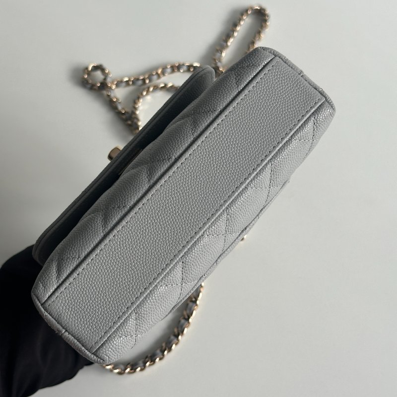 99新🆕 Chanel 香奈兒 Coco Handle Nano 灰色金釦-10