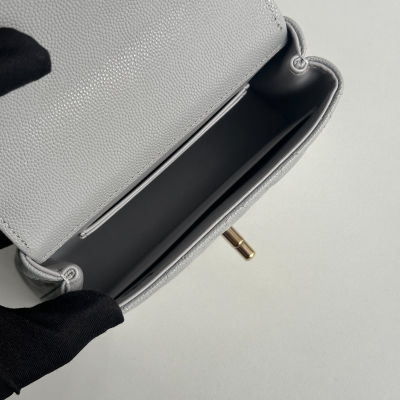 99新🆕 Chanel 香奈兒 Coco Handle Nano 灰色金釦-14