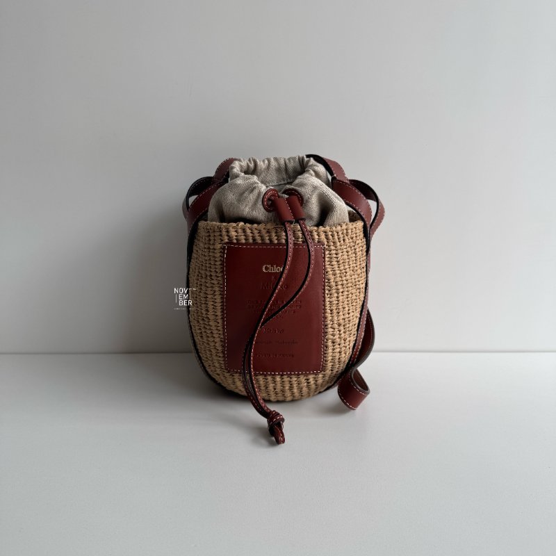 99新🆕 Chloé Woody 竹編束口水桶包-0