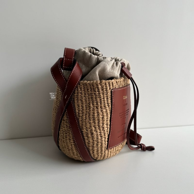 99新🆕 Chloé Woody 竹編束口水桶包-1