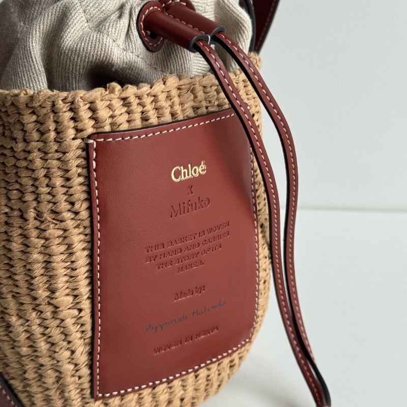 99新🆕 Chloé Woody 竹編束口水桶包-2