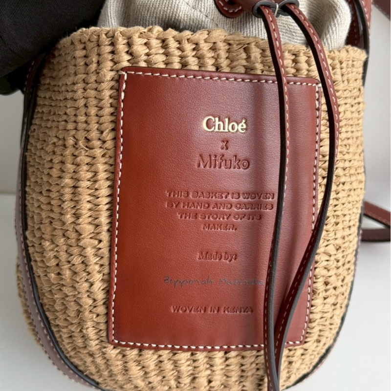 99新🆕 Chloé Woody 竹編束口水桶包-6