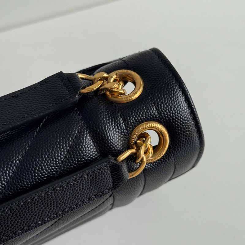 99新🆕 有購證✨ Saint Laurent YSL 聖羅蘭 信封包 黑色金釦 中號-7