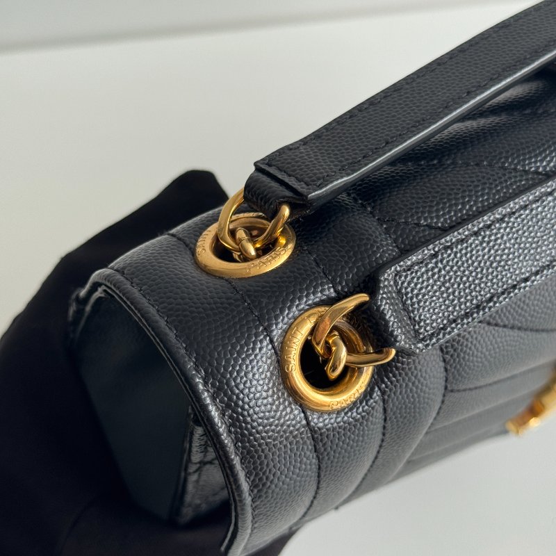 99新🆕 有購證✨ Saint Laurent YSL 聖羅蘭 信封包 黑色金釦 中號-8