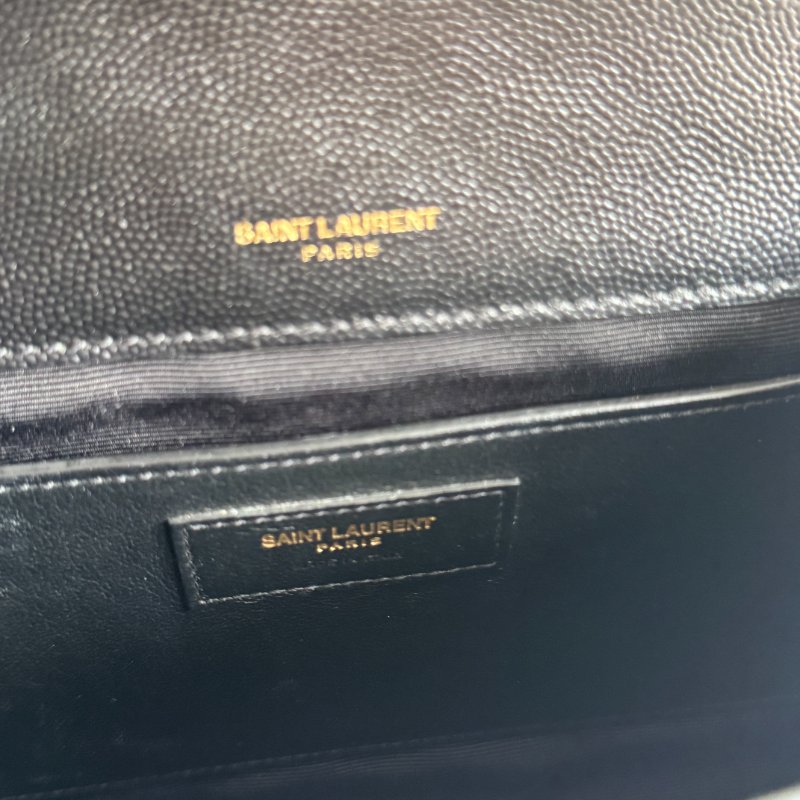 99新🆕 有購證✨ Saint Laurent YSL 聖羅蘭 信封包 黑色金釦 中號-12