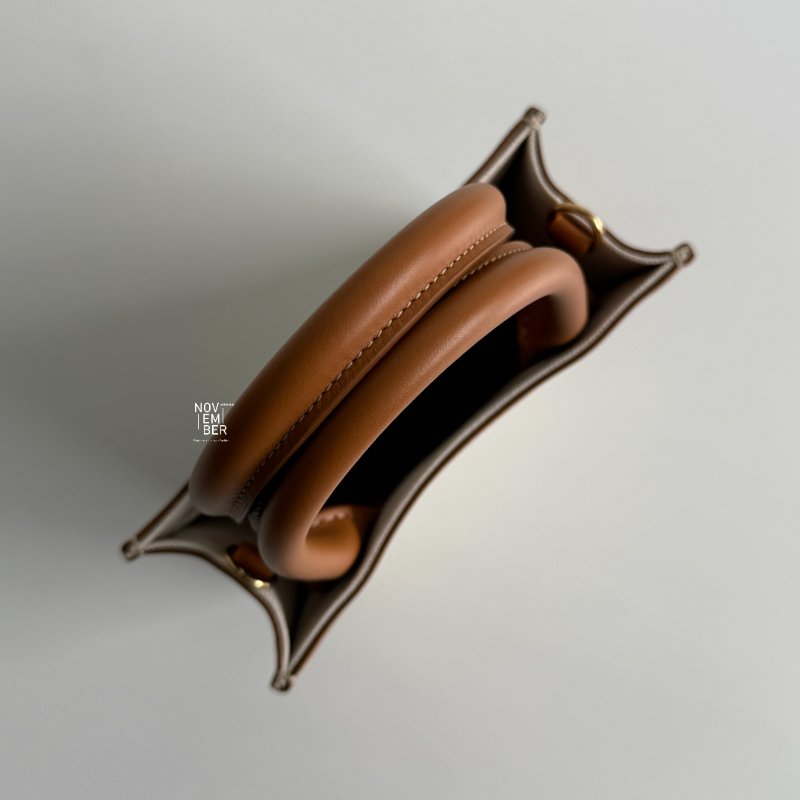 99新🆕 Celine 瑟琳 Mini Cabas Vertical 迷你琴譜包 白棕色-3