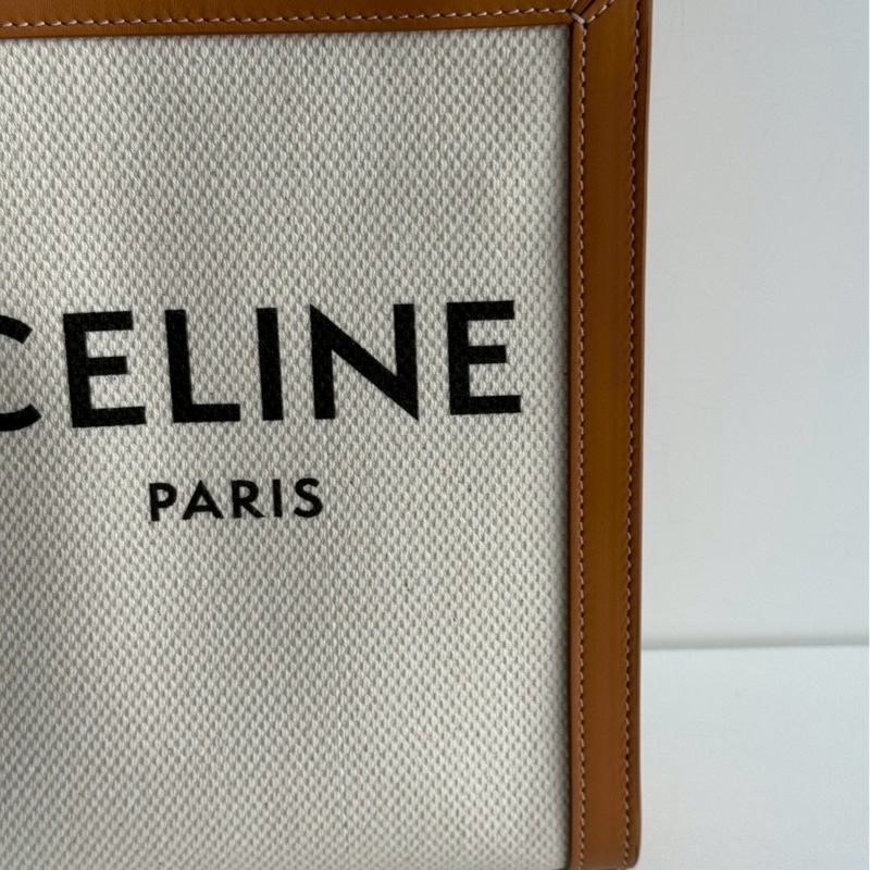 99新🆕 Celine 瑟琳 Mini Cabas Vertical 迷你琴譜包 白棕色-7