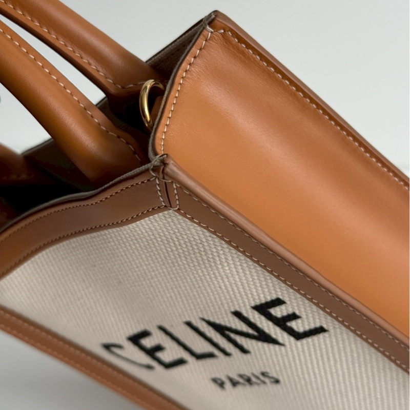 99新🆕 Celine 瑟琳 Mini Cabas Vertical 迷你琴譜包 白棕色-11