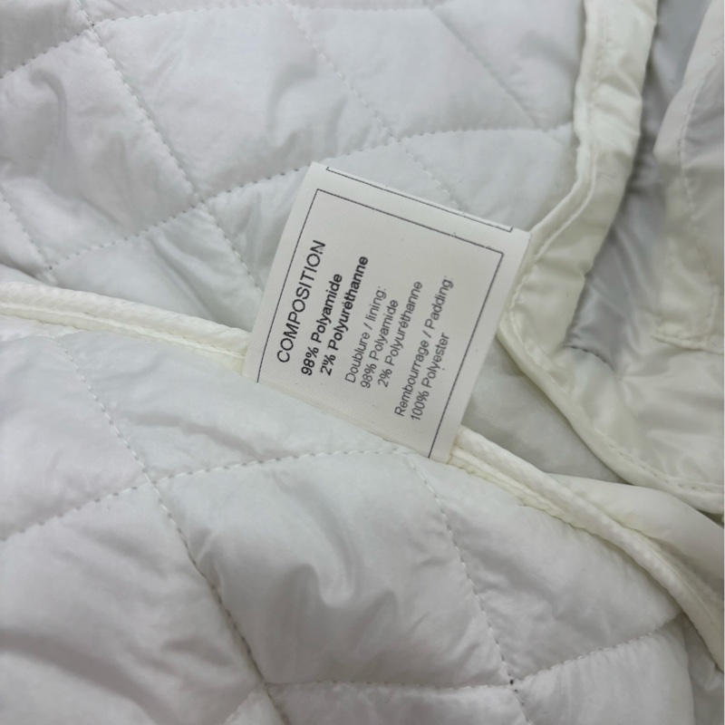 Chanel/香奈兒 白色黑邊小香風 菱格輕羽絨馬甲 36碼-3